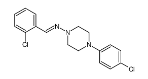 (E)-1-(2-chlorophenyl)-N-[4-(4-chlorophenyl)piperazin-1-yl]methanimine结构式