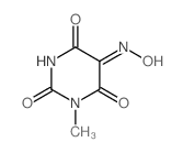 2,4,5,6(1H,3H)-Pyrimidinetetrone,1-methyl-, 5-oxime structure