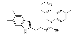 (9CI)-n-[2-(5,6-二甲基-1H-苯并咪唑-2-基)乙基]-n-(2,4-二甲基苯基)-n-(3-吡啶甲基)-硫脲结构式