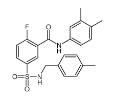 N-(3,4-dimethylphenyl)-2-fluoro-5-[(4-methylphenyl)methylsulfamoyl]benzamide结构式