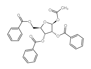 1-乙酰-2,3,5-三苯甲酰-1-β-D-呋喃核糖结构式