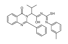 3-methyl-N-[(3-methylphenyl)carbamothioyl]-2-(4-oxo-2-phenylquinazolin-3-yl)butanamide Structure