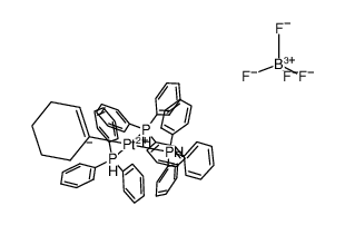 cyclohex-1-en-1-yltris(triphenyl-l5-phosphanyl)platinum(V) tetrafluoroborate结构式