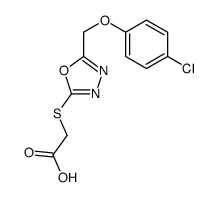 2-[[5-[(4-chlorophenoxy)methyl]-1,3,4-oxadiazol-2-yl]sulfanyl]acetic acid Structure