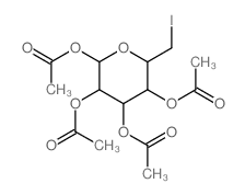 b-D-Glucopyranose,6-deoxy-6-iodo-, tetraacetate (9CI) Structure