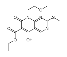 5-羟基-8-(2-甲氧基乙基)-2-(甲基硫代)-7-氧代-7,8-二氢吡啶并[2,3-d]嘧啶-6-羧酸乙酯结构式