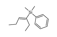 (E)-3-dimethyl(phenyl)silylhex-3-ene结构式