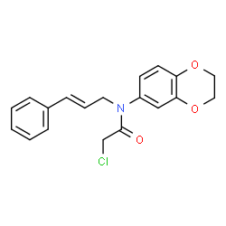 2-chloro-N-2,3-dihydro-1,4-benzodioxin-6-yl-N-3-phenylprop-2-enyl]acetamide Structure