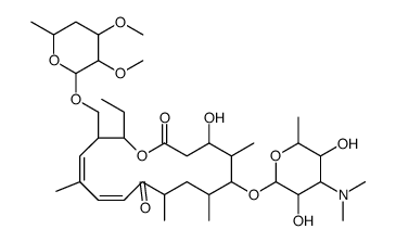 Tylosin, 4A-O-de(2,6-dideoxy-3-C-methyl-α-L-ribo-hexopyranosyl)-6-de(2-oxoethyl)-4C-deoxy-6-methyl结构式