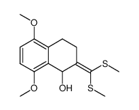 2-(bis(methylthio)methylene)-5,8-dimethoxy-1,2,3,4-tetrahydronaphthalen-1-ol结构式