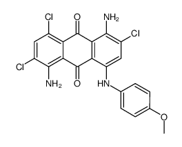 1,5-diamino-2,6,8-trichloro-4-(p-anisidino)-anthraquinone结构式