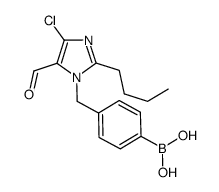 (4-((2-butyl-4-chloro-5-formyl-1H-imidazol-1-yl)methyl)phenyl)-boronic acid Structure