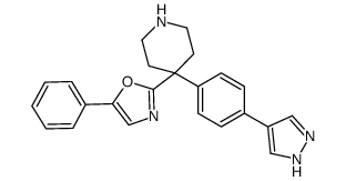 5-phenyl-2-[4-[4-(1H-pyrazol-4-yl)phenyl]piperidin-4-yl]-1,3-oxazole结构式