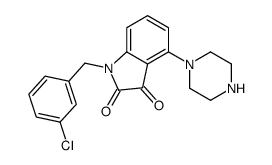 1-[(3-chlorophenyl)methyl]-4-piperazin-1-ylindole-2,3-dione Structure