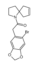 1-(1-azaspiro[4.4]non-7-en-1-yl)-2-(6-bromo-1,3-benzodioxol-5-yl)ethan-1-one结构式