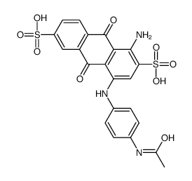 4-[4-(acetylamino)anilino]-1-amino-9,10-dihydro-9,10-dioxoanthracene-2,6-disulphonic acid Structure