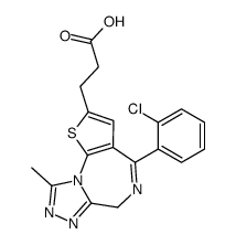 4-(2-Chlorophenyl)-9-methyl-6H-thieno[3,2-f][1,2,4]triazolo[4,3-a][1,4]diazepine-2-propanoic Acid结构式