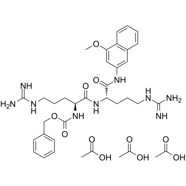N-α-CBZ-L-精氨酸-L-精氨酸4-甲氧基-β-萘酰胺,乙酸盐结构式