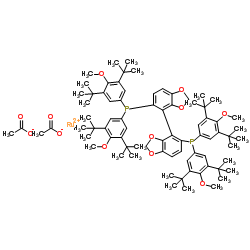 Diacetato{(S)-(+)-5,5'-bis[di(3,5-di-t-butyl-4-methoxyphenyl)phosphino]-4,4'-bi-1,3-benzodioxole}ruthenium(II) Ru(OAc)2[(S)-dtbm-segphos] picture
