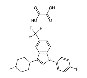 1-(4'-Fluorophenyl)-3-(1-methyl-4-piperidyl)-5-trifluoromethyl-1H-indole, oxalate Structure