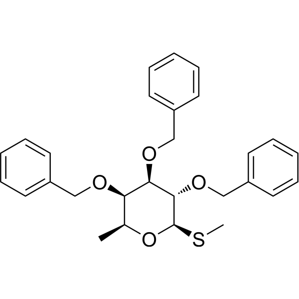甲基-2,3,4-三-O-苄基-1-硫代-β-L-岩藻吡喃糖苷结构式