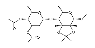 methyl 4-O-(3,4-di-O-acetyl-2,6-dideoxy-α-L-arabino-hexopyranosyl)-2,3-O-isopropylidene-α-L-rhamnopyranoside Structure