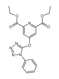2,6-dicarboethoxy-4-(1-phenyl-5-tetrazolyloxy)pyridine Structure