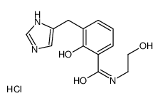 2-hydroxy-N-(2-hydroxyethyl)-3-(1H-imidazol-5-ylmethyl)benzamide,hydrochloride Structure