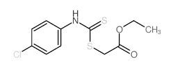 Acetic acid,2-[[[(4-chlorophenyl)amino]thioxomethyl]thio]-, ethyl ester Structure