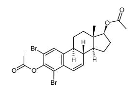 2,4-dibromoestra-1,3,5(10),6-tetraene-3,17-diol diacetate structure