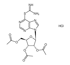 (2R,3R,4R,5R)-2-(acetoxymethyl)-5-(6-(carbamimidoylthio)-9H-purin-9-yl)tetrahydrofuran-3,4-diyl diacetate hydrochloride结构式