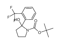tert-butyl 2-hydroxy-2-(2-(trifluoromethyl)phenyl)pyrrolidine-1-carboxylate Structure