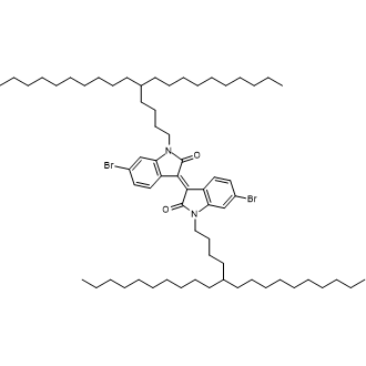 6-溴-3-[6-溴-1-(5-癸基十五烷基)-1,2-二氢-2-氧代-3H-吲哚-3-亚基]-1-(5癸基十四烷基)-1,13-二氢-2H-吲-2-酮结构式