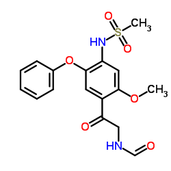 甲酰胺基甲基-2-甲氧基-4-甲磺酰胺基-5-苯氧基苯基酮结构式