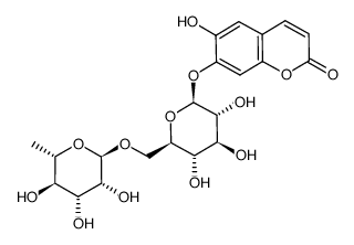 6,7-dihydroxycoumarin-7-(6-O-α-rhamnosyl--β-D-glucopyranoside) Structure