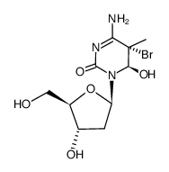 (5S,6R)-5-bromo-6-hydroxy-5,6-dihydro-5-methyl-2'-deoxycytidine结构式