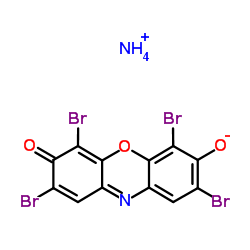 3H-Phenoxazin-3-one, 2,4,6,8-tetrabromo-7-hydroxy-, ammonium salt structure