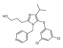 3-[5-(3,5-dichlorophenyl)sulfanyl-4-propan-2-yl-1-(pyridin-4-ylmethyl)imidazol-2-yl]propan-1-ol Structure