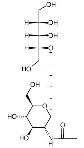 4-O-(2-acetamido-2-deoxy-beta-glucopyranosyl)ribitol结构式