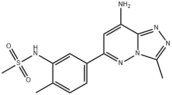 N-[5-(8-Amino-3-methyl-[1,2,4]triazolo[4,3-b]pyridazin-6-yl)-2-methylphenyl]methanesulfonamide structure
