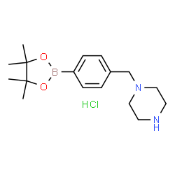 1-(4-(4,4,5,5-Tetramethyl-1,3,2-dioxaborolan-2-yl)benzyl)piperazine hydrochloride Structure