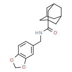 N-(1,3-benzodioxol-5-ylmethyl)tricyclo[3.3.1.1~3,7~]decane-1-carboxamide结构式