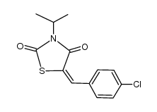 (E,Z)-3-isopropyl-5-(4-chlorophenylmethylene)-1,3-thiazolidin-2,4-dione结构式