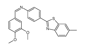 N-[(3,4-二甲氧基苯基)亚甲基]-4-(6-甲基-2-苯并噻唑)苯胺结构式