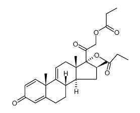 (16β)-16-Methyl-17,21-bis(1-oxopropoxy)pregna-1,4,9(11)-triene-3,20-dione结构式