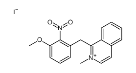 1-[(3-methoxy-2-nitrophenyl)methyl]-2-methylisoquinolin-2-ium,iodide Structure
