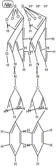Chromate, bis[4-[(4,5-dihydro-3-methyl-5-oxo-1-phenyl-1H-pyrazol-4-yl)azo]-3-hydroxy-1-naphthalenesulfonato]-, trihydrogen Structure