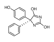 (5S)-5-(4-hydroxyphenyl)-5-phenylimidazolidine-2,4-dione结构式