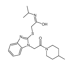Acetamide, N-(1-methylethyl)-2-[[1-[2-(4-methyl-1-piperidinyl)-2-oxoethyl]-1H-benzimidazol-2-yl]thio]- (9CI) structure