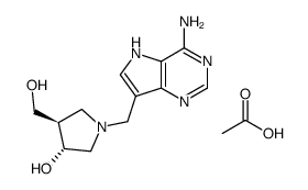 (3R,4R)-1-[(9-deazaadenin-9-yl)methyl]-3-hydroxy-4-(hydroxymethyl)pyrrolidine acetic acid salt结构式